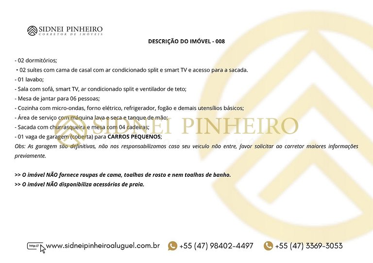 008 - Apartamento com piscina no Centro de Bombinhas