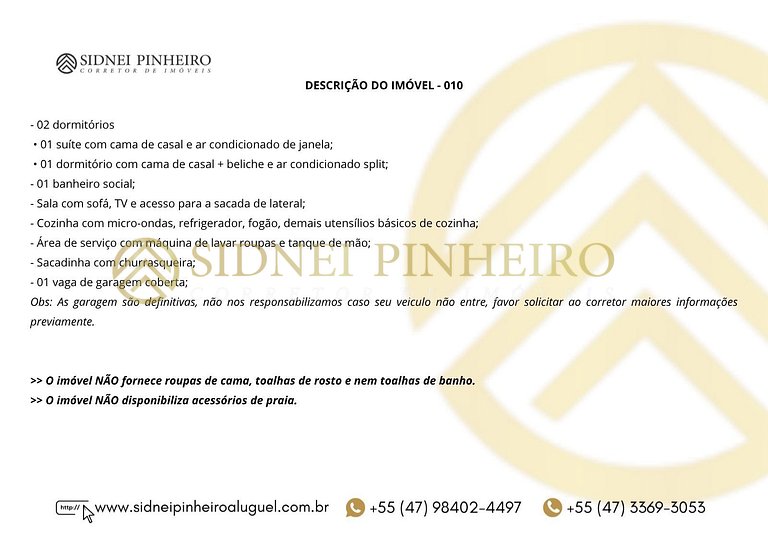 010 - Apartamento 02 dormitórios na Praia de Bombas