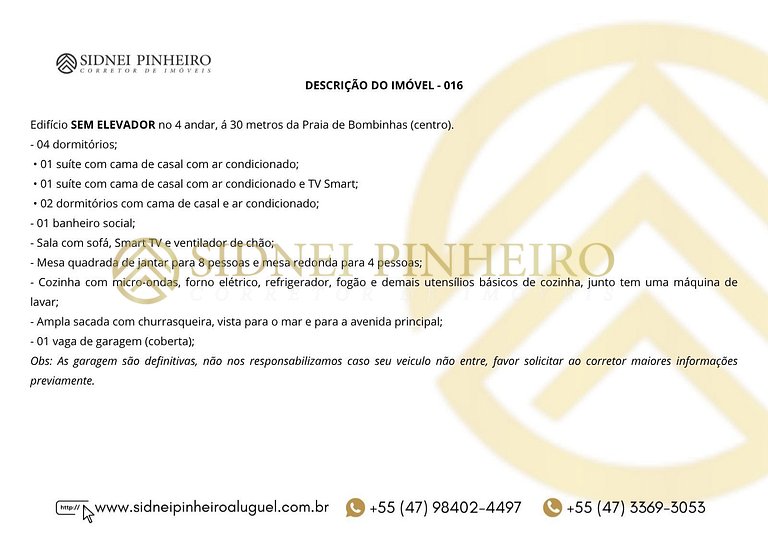 016 - Cobertura quadra mar 04 dormitórios no Centro