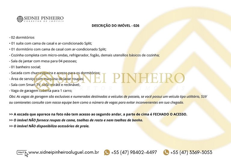 026 - Apartamento 02 dormitórios na Praia de Bombas